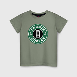 Футболка хлопковая детская Tardis coffee, цвет: авокадо