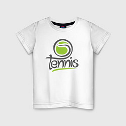 Футболка хлопковая детская Tennis ball, цвет: белый