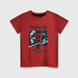 Футболка хлопковая детская Depeche Mode - Blasphemous rumours somebody, цвет: красный