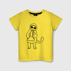 Футболка хлопковая детская Кот - выпендрёжник, цвет: желтый