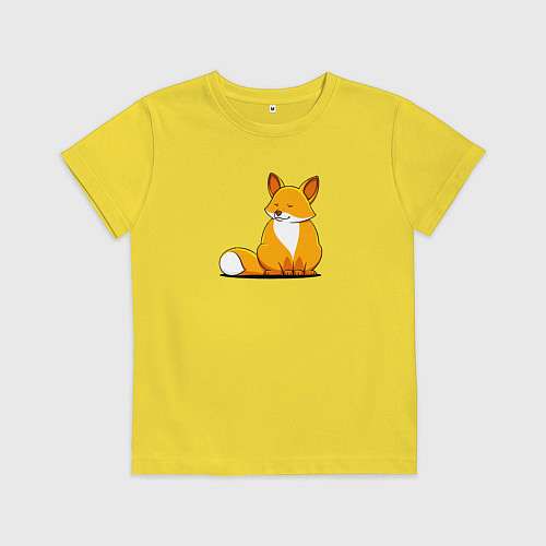 Детская футболка Лиса анфас / Желтый – фото 1