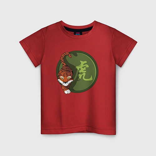 Детская футболка Год тигра на китайском / Красный – фото 1