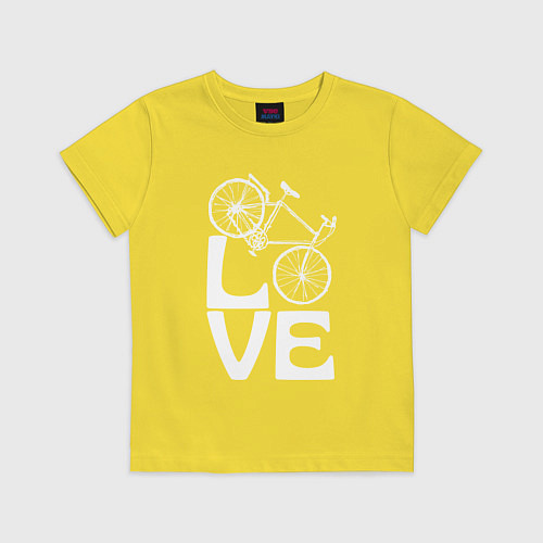 Детская футболка Любовь велосипедиста / Желтый – фото 1