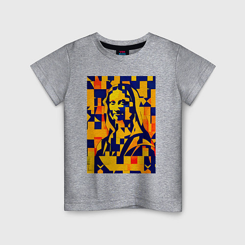 Детская футболка Нейросеть рисует Лизу - стилизация / Меланж – фото 1