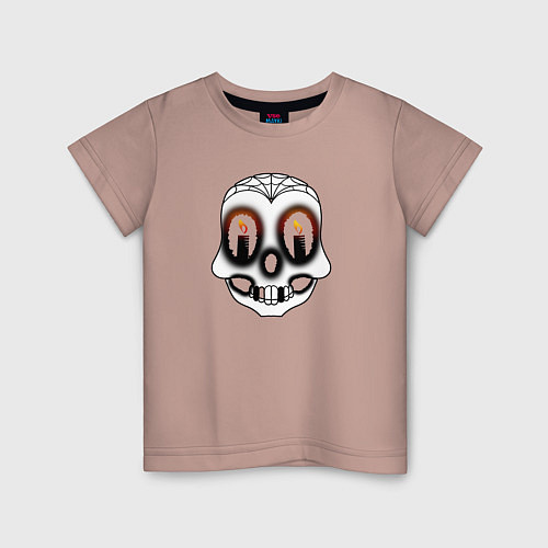 Детская футболка Черепок / Пыльно-розовый – фото 1