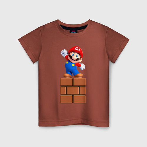 Детская футболка Маленький Марио / Кирпичный – фото 1