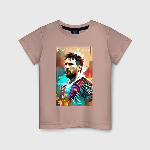 Детская футболка Lionel Messi - football - striker / Пыльно-розовый – фото 1