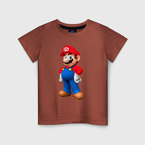 Детская футболка Марио стоит / Кирпичный – фото 1