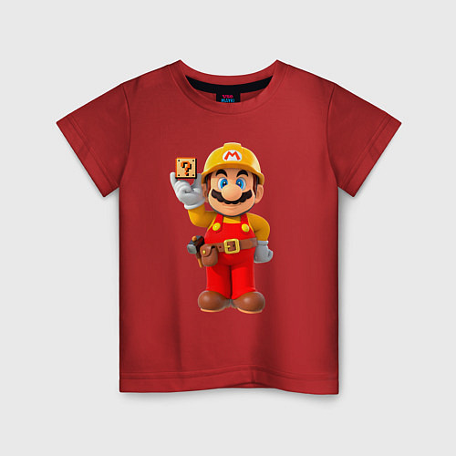 Детская футболка Марио-строитель / Красный – фото 1
