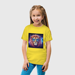 Футболка хлопковая детская Космический лев в очках, цвет: желтый — фото 2