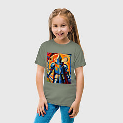 Футболка хлопковая детская Средневековый рыцарь в доспехах, цвет: авокадо — фото 2