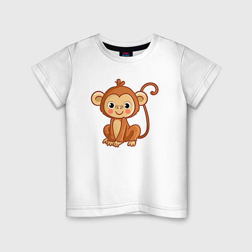 Детская футболка Милая мартышка / Белый – фото 1