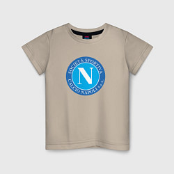 Футболка хлопковая детская Napoli fc sport, цвет: миндальный