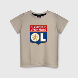 Футболка хлопковая детская Olympique lyonnais fc, цвет: миндальный