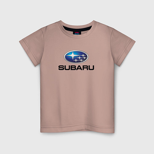 Детская футболка Subaru sport auto / Пыльно-розовый – фото 1