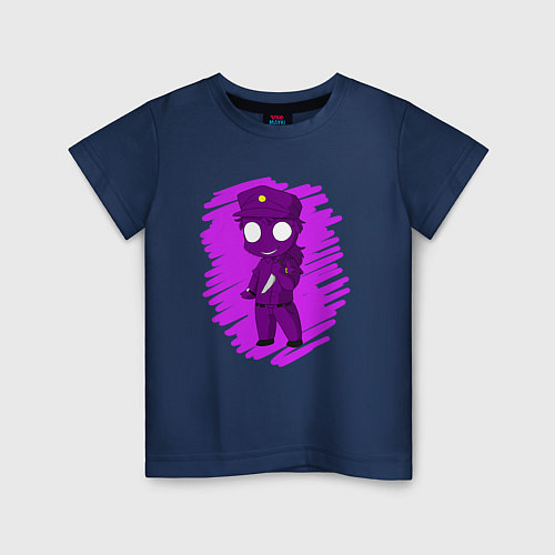 Детская футболка Фиолетовый человек / Тёмно-синий – фото 1