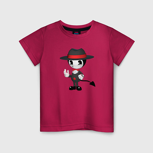 Детская футболка Бенди в шляпке / Маджента – фото 1