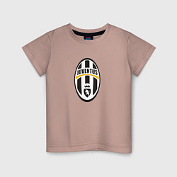 Футболка хлопковая детская Juventus sport fc, цвет: пыльно-розовый