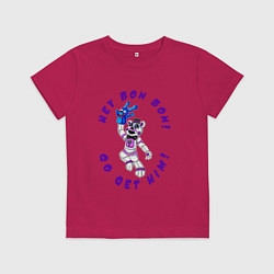 Футболка хлопковая детская Фантайм Фредди и Бон Бон, цвет: маджента