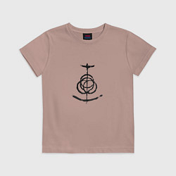 Футболка хлопковая детская Символ Elden Ring, цвет: пыльно-розовый