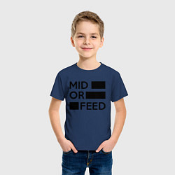 Футболка хлопковая детская Mid or feed, цвет: тёмно-синий — фото 2