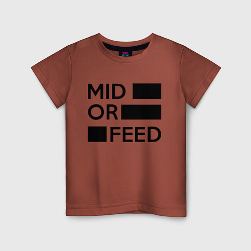 Детская футболка Mid or feed / Кирпичный – фото 1
