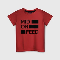 Футболка хлопковая детская Mid or feed, цвет: красный