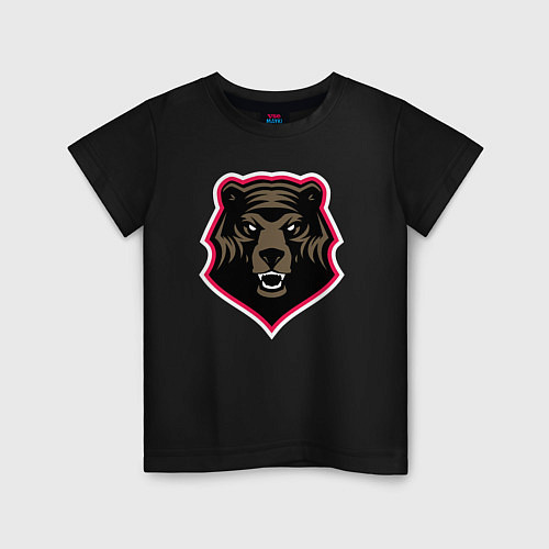 Детская футболка Bear head / Черный – фото 1