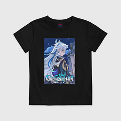 Футболка хлопковая детская Нёвиллет - Геншин Импакт, цвет: черный