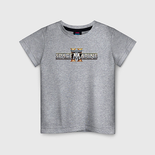 Детская футболка Warhammer 40000 space marine 2 logo / Меланж – фото 1