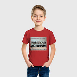 Футболка хлопковая детская Римская империя котами, цвет: красный — фото 2