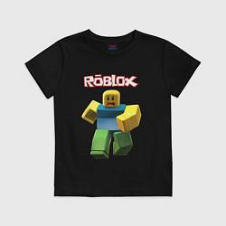 Футболка хлопковая детская Roblox бегущий персонаж, цвет: черный