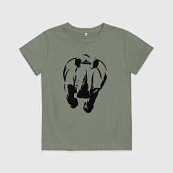 Футболка хлопковая детская Носорог атакует, цвет: авокадо