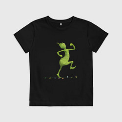 Футболка хлопковая детская Веселый Гринч похититель Рождества, цвет: черный