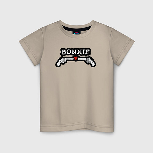 Детская футболка Клайд и Бонни парная / Миндальный – фото 1