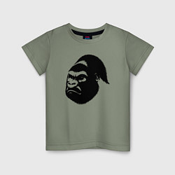 Футболка хлопковая детская Голова гориллы, цвет: авокадо
