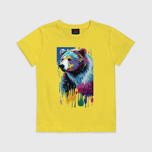 Детская футболка Color bear - painting - neural network / Желтый – фото 1
