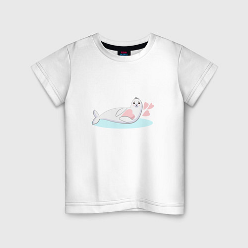 Детская футболка Влюбленный тюлень / Белый – фото 1