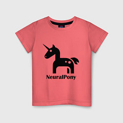 Футболка хлопковая детская Neural Pony, цвет: коралловый