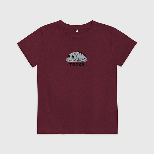 Детская футболка Грустный крокодил / Меланж-бордовый – фото 1