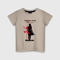 Футболка хлопковая детская Depeche Mode - Happiest Girl Collage, цвет: миндальный