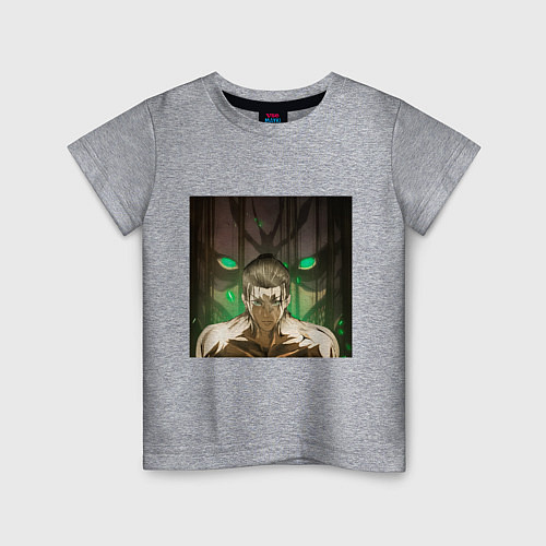 Детская футболка Эрен Йегер и атакующий титан / Меланж – фото 1