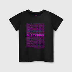Футболка хлопковая детская Blackpink kpop - музыкальная группа из Кореи, цвет: черный