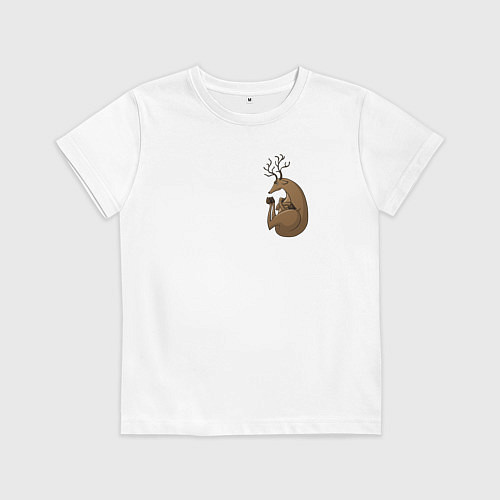 Детская футболка Недовольный олень / Белый – фото 1