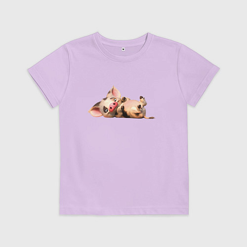 Детская футболка Милый поросёнок / Лаванда – фото 1