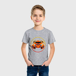 Футболка хлопковая детская Orange transformer car, цвет: меланж — фото 2