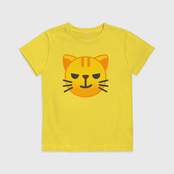 Футболка хлопковая детская Жёлтый котёнок хитрит, цвет: желтый