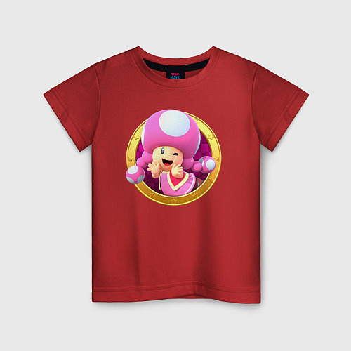 Детская футболка Тоад девочка значок / Красный – фото 1