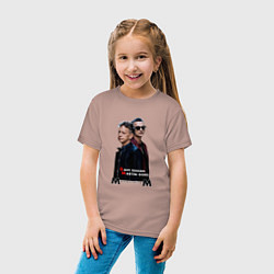 Футболка хлопковая детская Depeche Mode - Dave and Martin Memento Mori, цвет: пыльно-розовый — фото 2