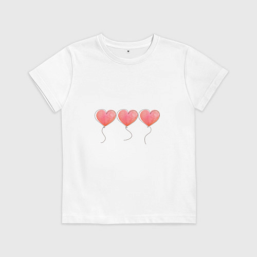 Детская футболка Сердечки - символ любви / Белый – фото 1